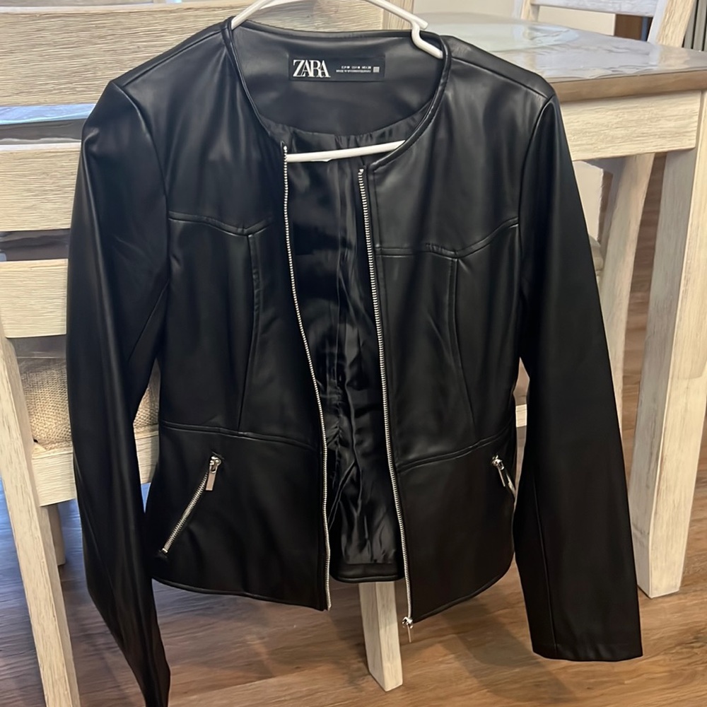 Zara faux leather jacket.